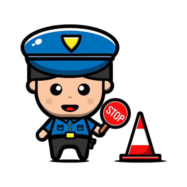 Cute police man character 