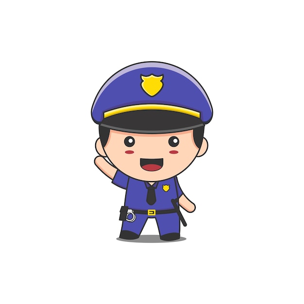 Cute police man vector illustration