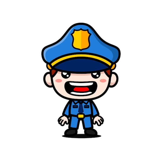 Cute Policeman Cartoon Character
