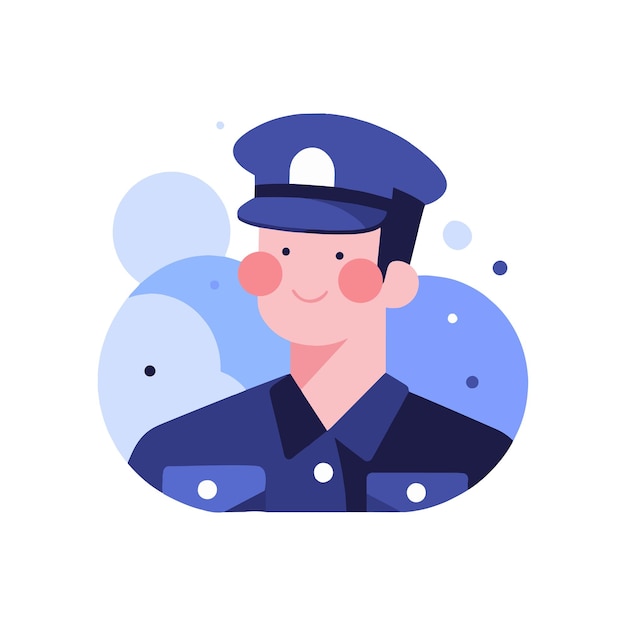 Cute policeman in flat style isolated on background