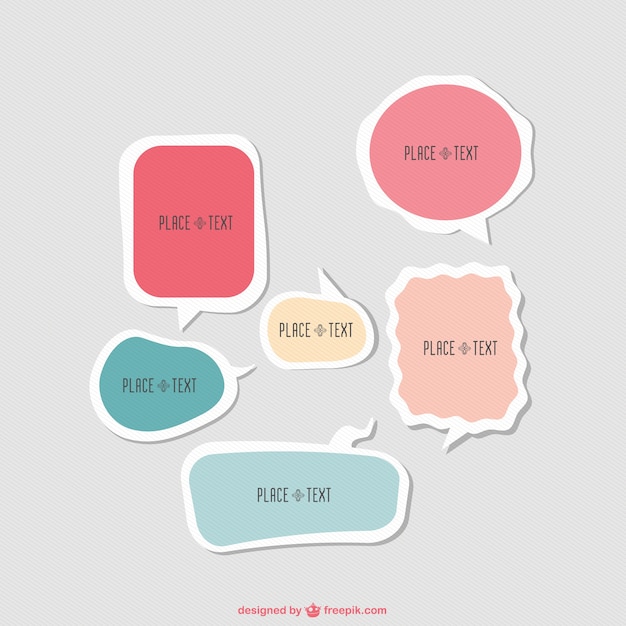 Vector cute polygonal speech bubbles