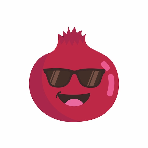 Vector cute pomegranate characters