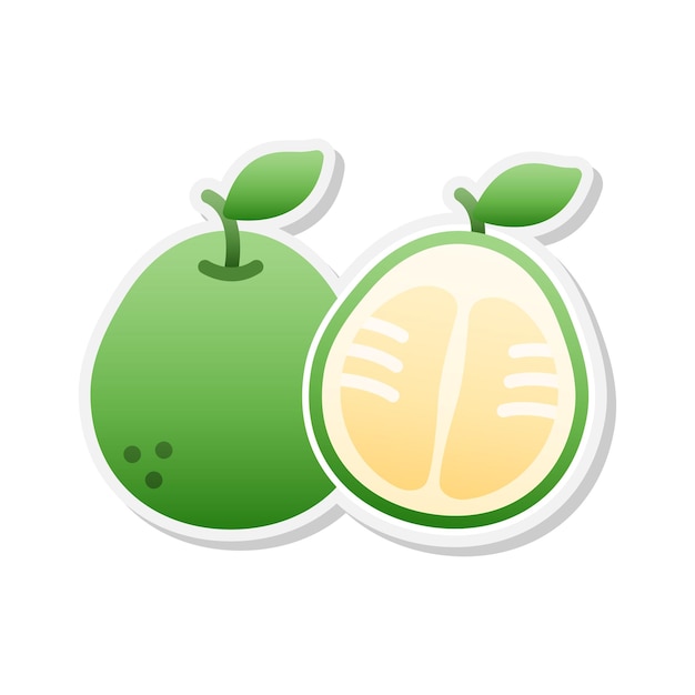 Cute pomelo sticker Vector Illustration