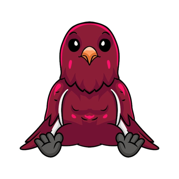 Vector cute pompadour cotinga bird cartoon