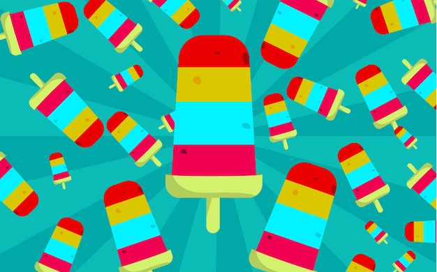 Cute Popsicle Vector Background