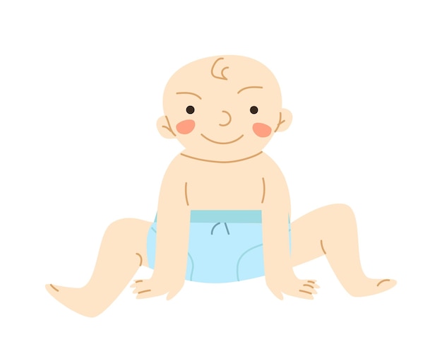 Cute portrait of a child boy sitting funny pose