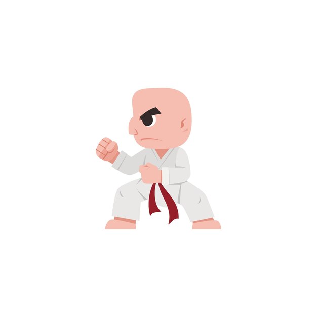 Vector cute pose set martial arts sport children