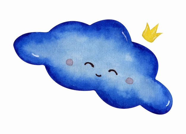 Cute poster with clouds watercolor Watercolor prints baby room baby shower greeting card