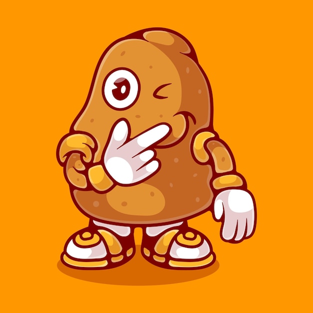 Vector cute potato illustration suitable for mascot sticker and t-shirt design