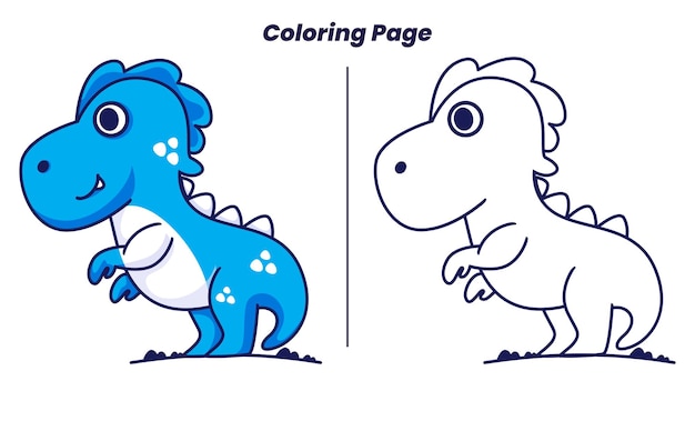 Cute pounce dinosaurs with coloring pages