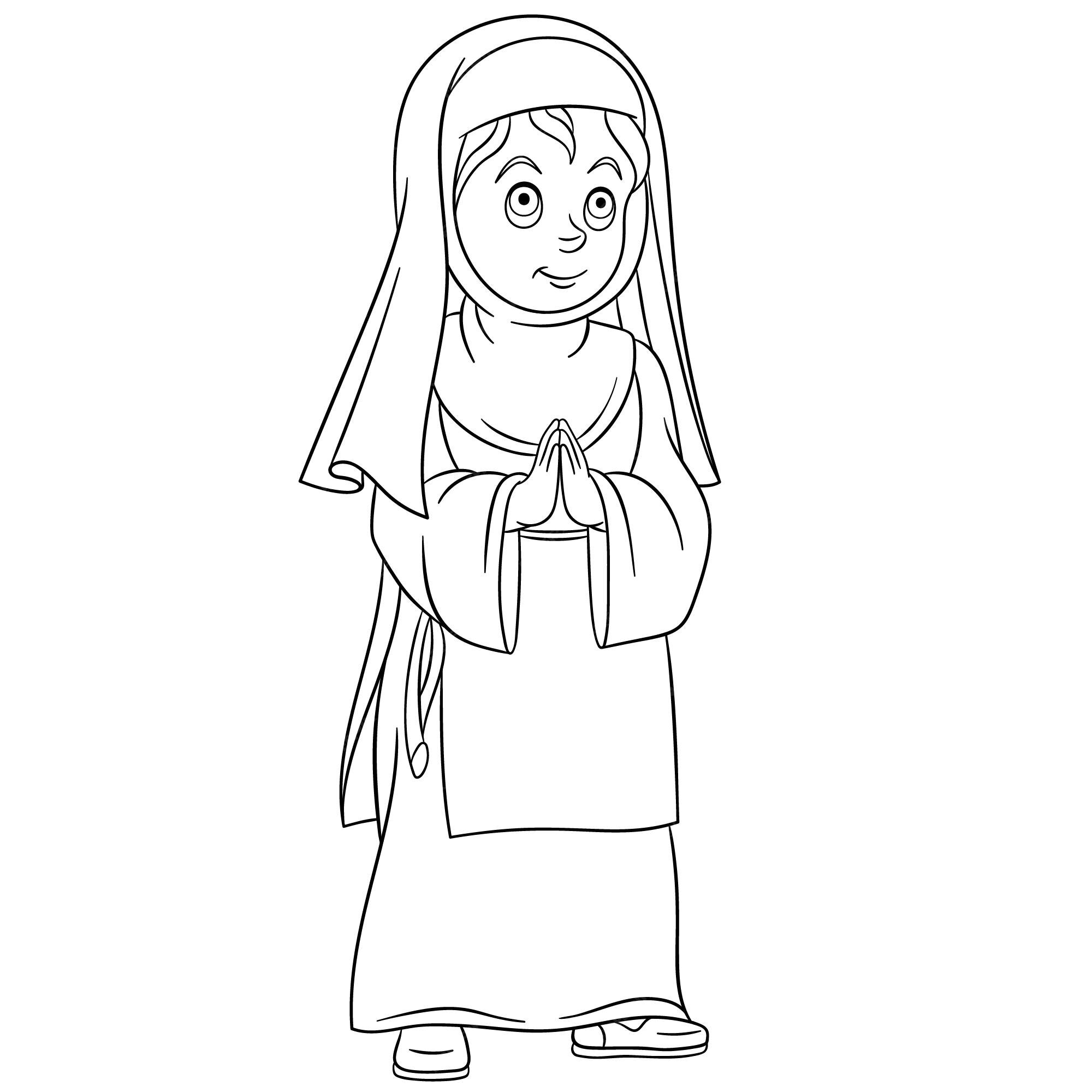 Premium Vector | Cute praying nun sister. people professions. cartoon coloring book page for kids. Premium Vector | Cute praying nun sister. people professions. cartoon coloring book page for kids.