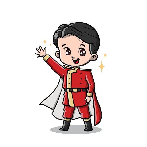 Cute prince cartoon character