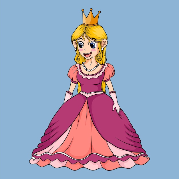 Cute princess in beautiful dresses