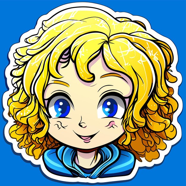 Vector cute princess chibi girl hand drawn cartoon sticker icon concept isolated illustration