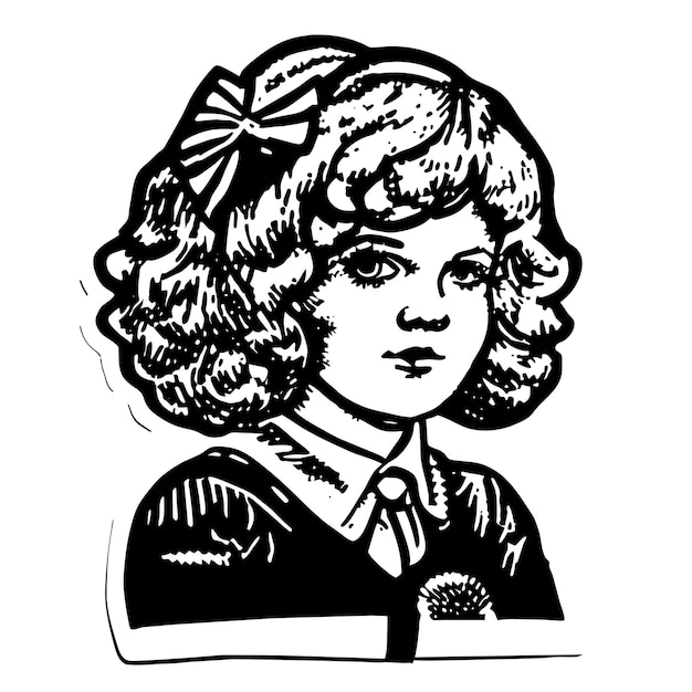 ベクトル かわいいプリンセスちび女の子手描き漫画ステッカー アイコンの概念分離イラスト