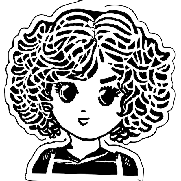 Cute princess chibi girl hand drawn cartoon sticker icon concept isolated illustration