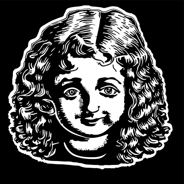 Vector cute princess chibi girl hand drawn cartoon sticker icon concept isolated illustration