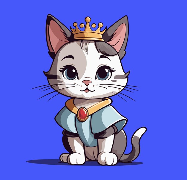 Vector cute princess kitten