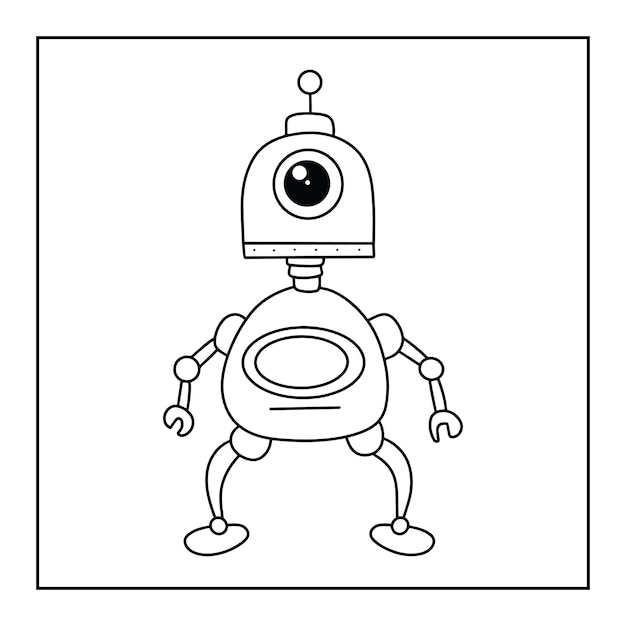 Вектор Раскраски с роботами для печати для детей