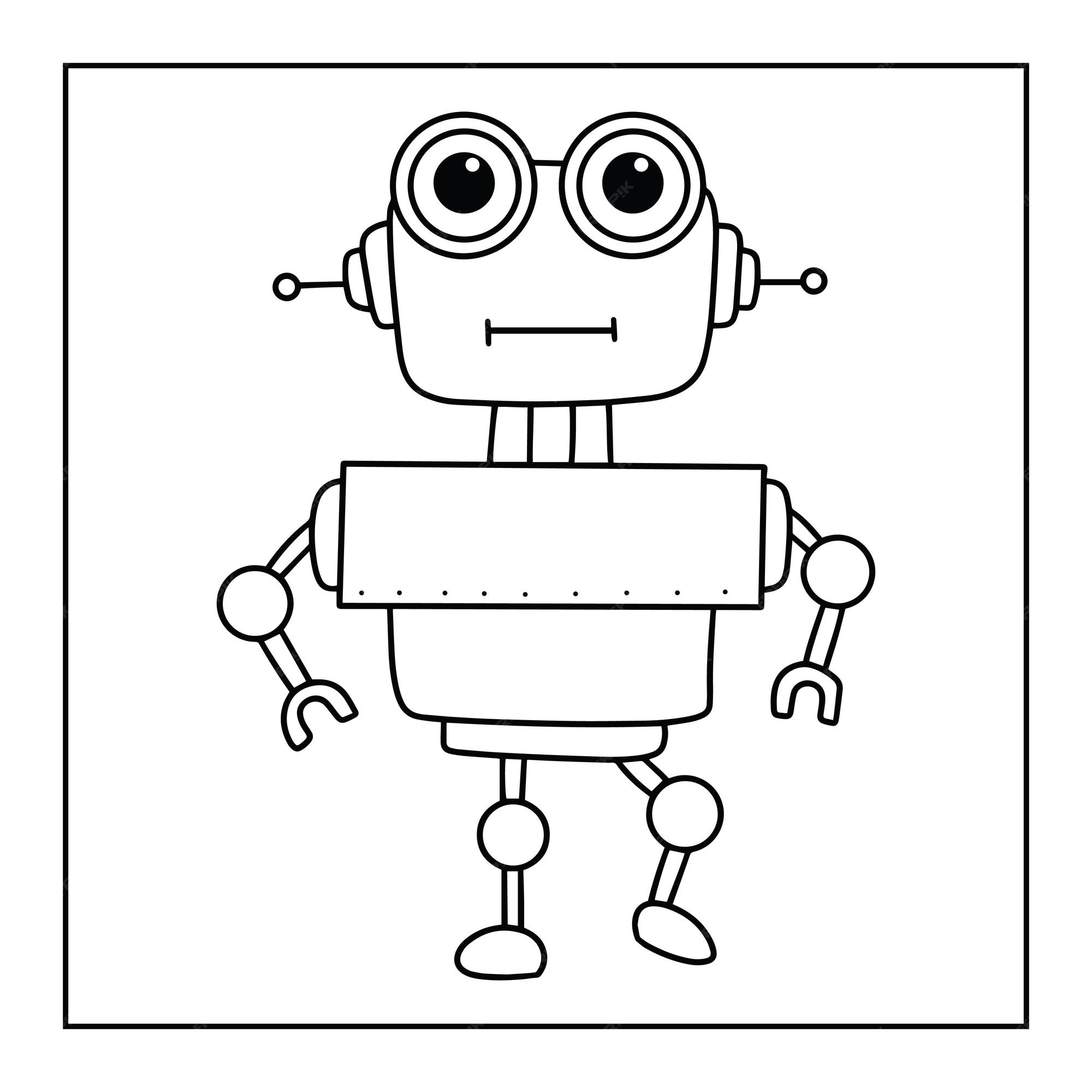 indarbejde Grønland møde Premium Vector | Cute printable robot coloring pages for kids