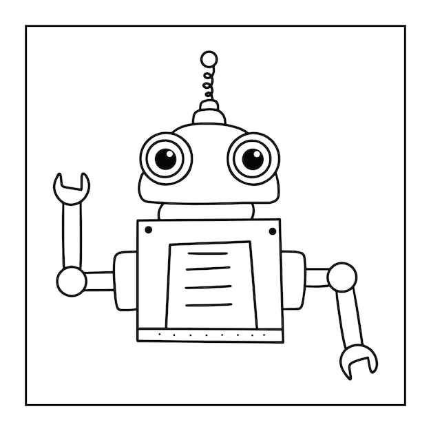 Cute printable robot coloring pages for kids