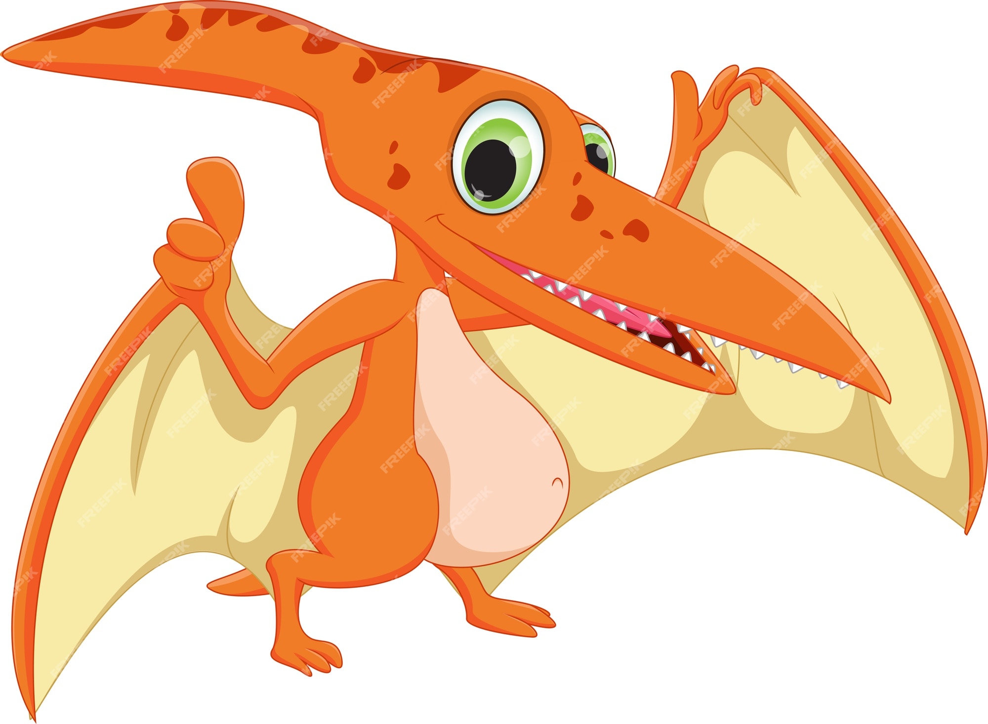 Cute pterodactyl cartoon Royalty Free Vector Image