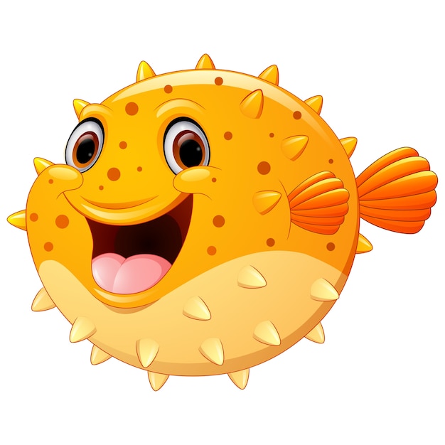 Cute puffer fish cartoon