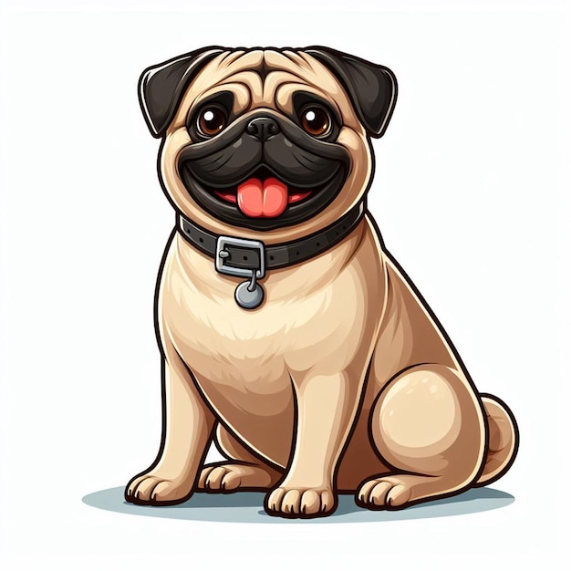 Cute Pug Dog Vector cartoon illustratie