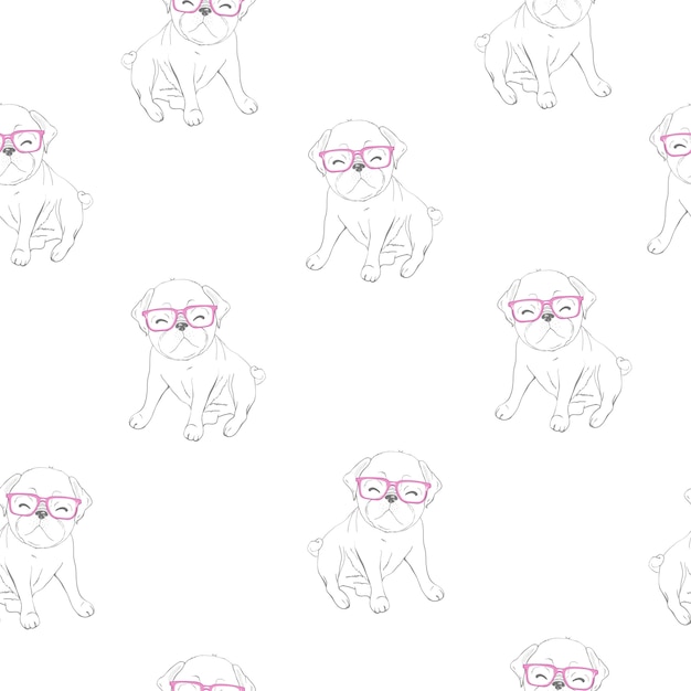 Cute pug  pattern