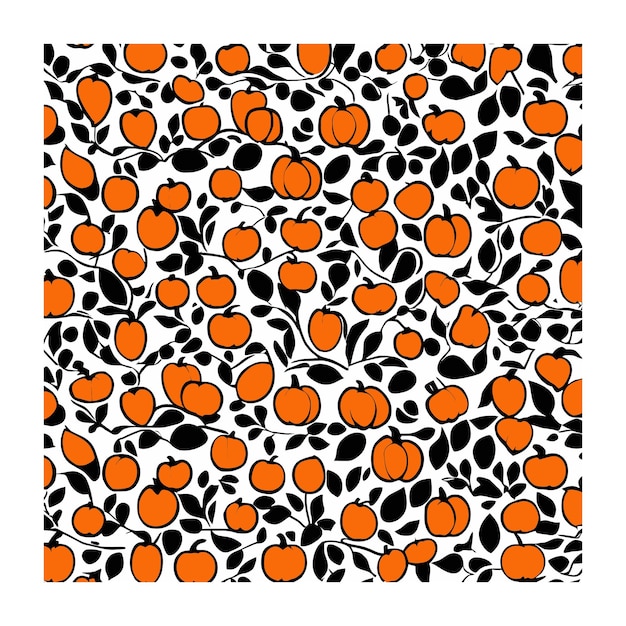 Vector cute pumpkin black and orange pattern