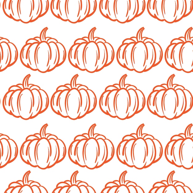 Cute Pumpkin doddle seamless pattern