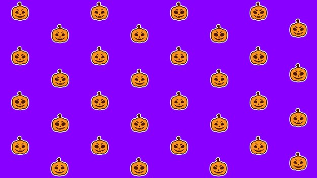 Vector cute pumpkin face halloween jack o lantern background