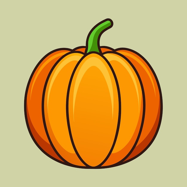 Vector cute pumpkin halloween monster cartoon vector icon illustration food holiday isolated flat vector