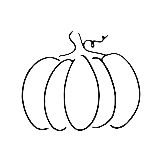 Cute pumpkin hand drawn doodle line art vector illustration