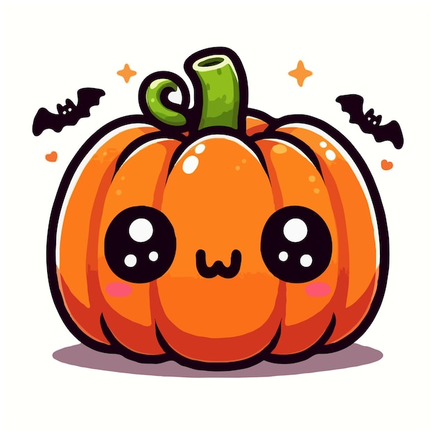 cute pumpkin vector on white background