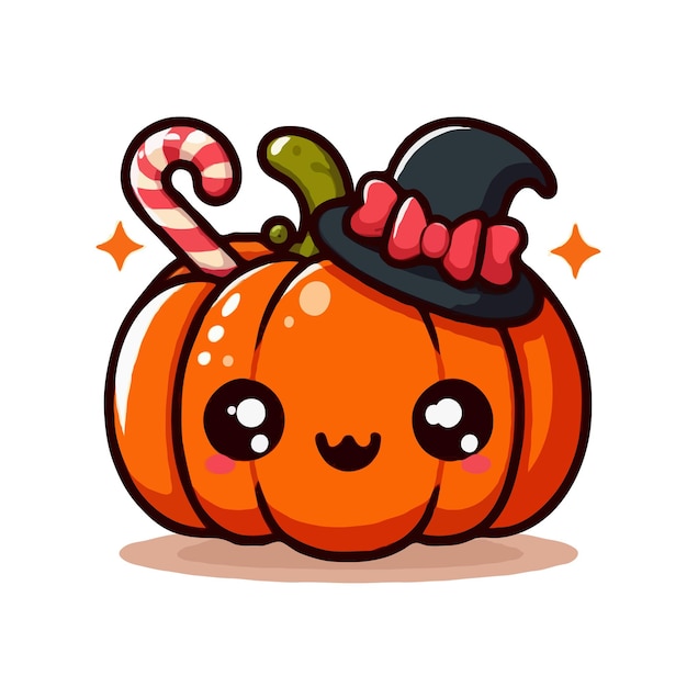 Cute pumpkin vector on white background