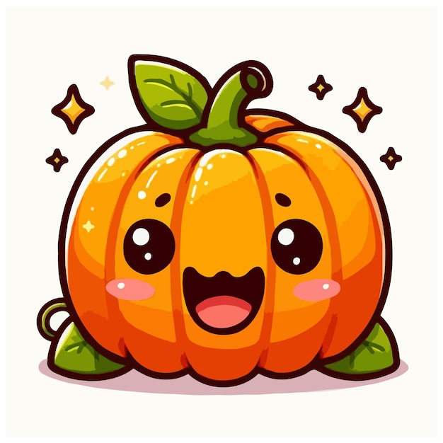 cute pumpkin vector on white background