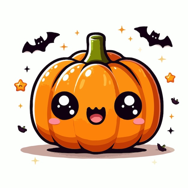 Cute pumpkin vector on white background