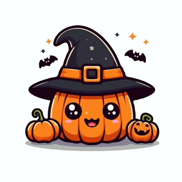 cute pumpkin vector on white background