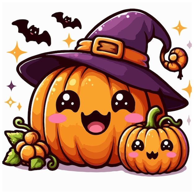 cute pumpkin vector on white background