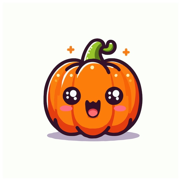 Cute pumpkin vector on white background