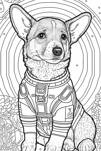 Vector cute puppies dog coloring pages for kids and adults