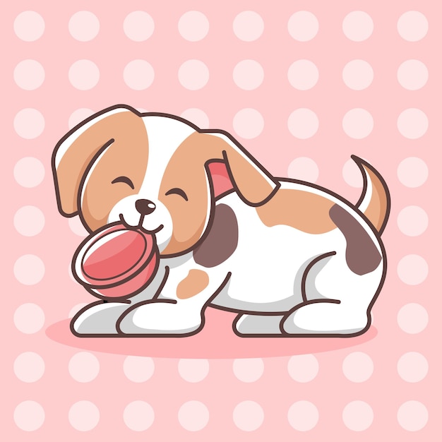 Cute puppy cartoon illustration