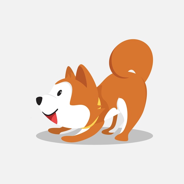 cute puppy cartoon, shiba dog vector