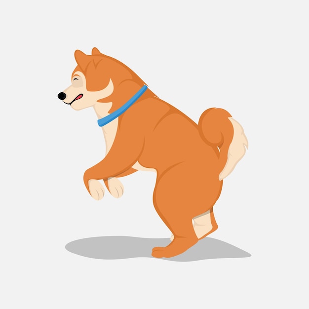 cute puppy cartoon, shiba dog vector