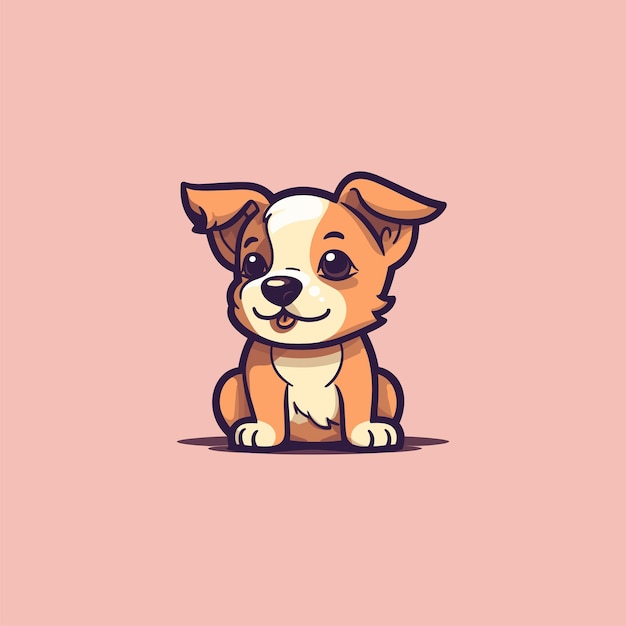 Cute puppy cartoon vector illustration