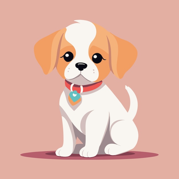 Cute puppy dog cartoon vector illustration