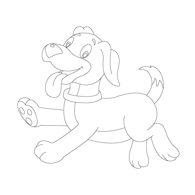 Cute puppy dog outline coloring page for kids animal coloring page