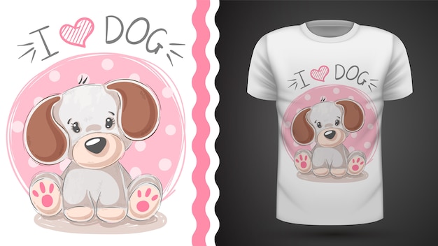 Cute puppy idea for print t-shirt