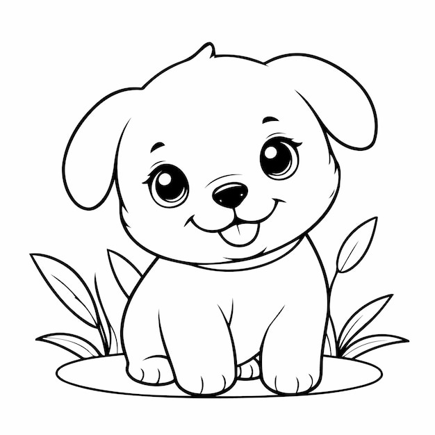 Vector cute puppy for kids books